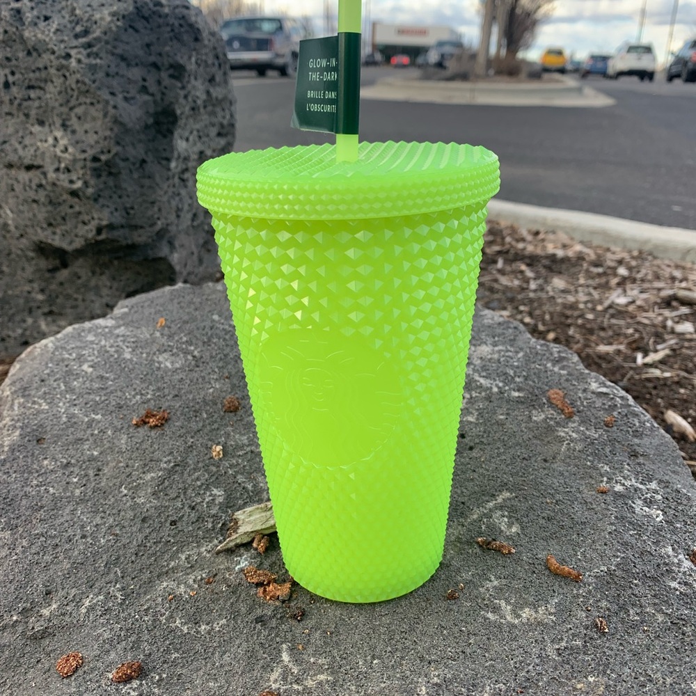 Starbucks Bright Green Textured Tumbler Glow in the Dark